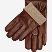Giovanni (brown) - Classic lambskin leather gloves with cashmere lining