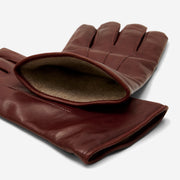 Giovanni (brown) - Classic lambskin leather gloves with cashmere lining
