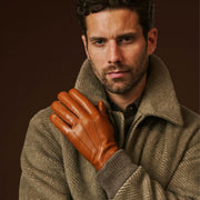 Giovanni (cognac) - Classic lambskin leather gloves with cashmere lining