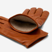 Giovanni (cognac) - Classic lambskin leather gloves with cashmere lining