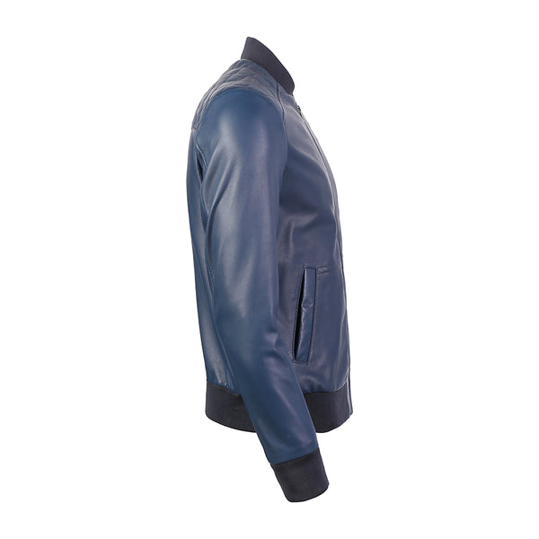 Greer Men's Wax Finish Sheepskin Leather Bomber Jacket