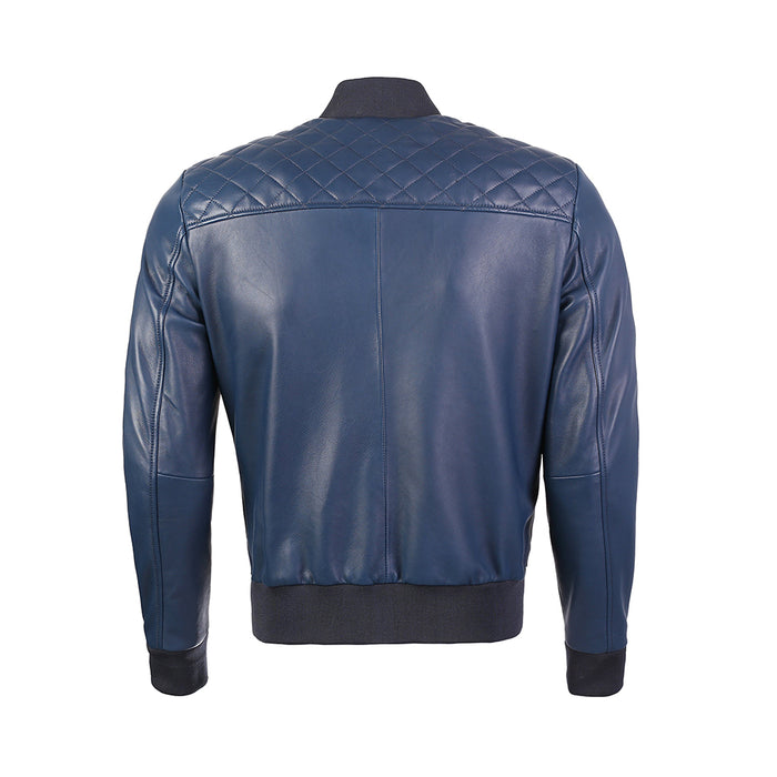 Greer Men's Wax Finish Sheepskin Leather Bomber Jacket