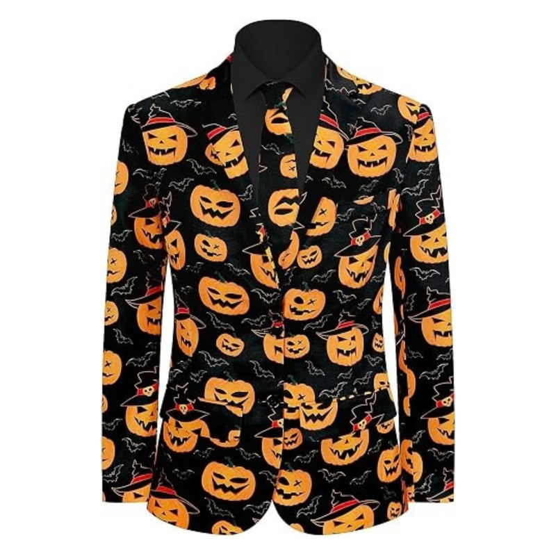 Men's Halloween Sugar Skull Blazer & Tie Set