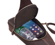 Rustic Leather Chest Bag | Single Strap Backpack