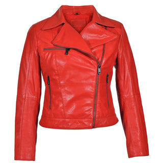 IL Womens Rigid Short Biker Leather Jacket