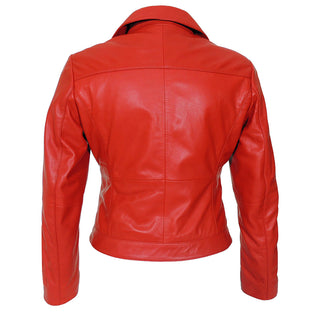 IL Womens Rigid Short Biker Leather Jacket