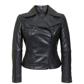 IL Womens Rigid Short Biker Leather Jacket