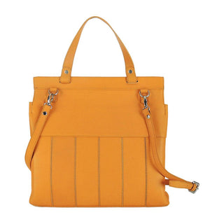 Heather Genuine Leather Tote Bag Orange