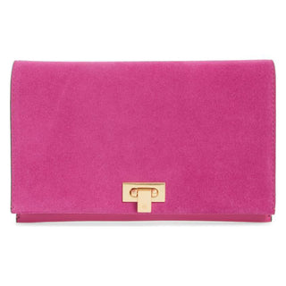 Diane Women's Real Leather Clutch Pink