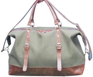 Duffel Bag, Wax Canvas Holdall, Vintage Luggage Bag, Canvas Leather Overnight Bag