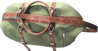 Duffel Bag, Wax Canvas Holdall, Vintage Luggage Bag, Canvas Leather Overnight Bag