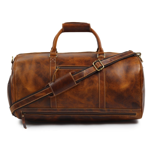 Heritage Buffalo Leather Duffel Bag Tan