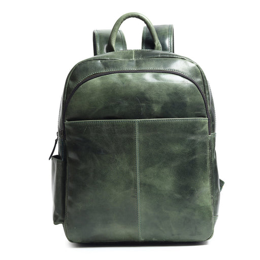 Sea Green Full-Grain Leather Backpack