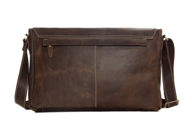 Men's Vintage Leather Messenger Laptop Bag