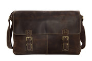 Men's Vintage Leather Messenger Laptop Bag