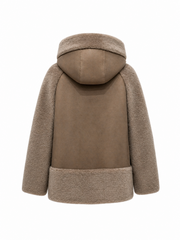 Drew Reversible Faux Fur Suede Hooded Jacket