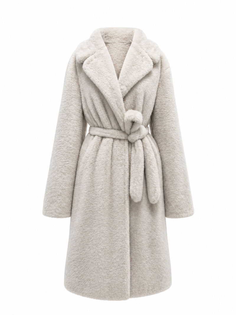 Eden Ivory Faux Mink Effect Fur Coat | Women's Outerwear