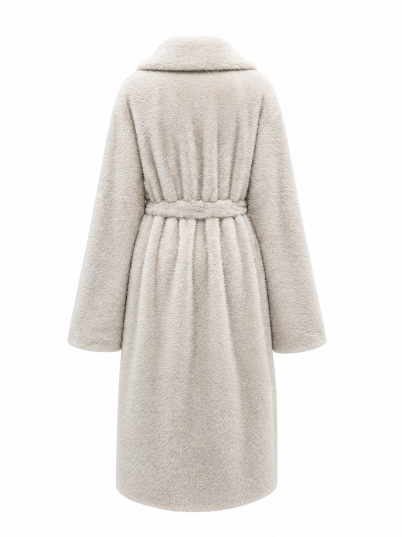 Eden Ivory Faux Mink Effect Fur Coat | Women's Outerwear