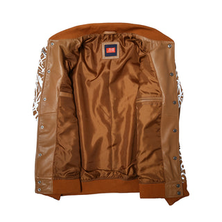 NEW! Men's Gianno Designer Leather Baseball Jacket