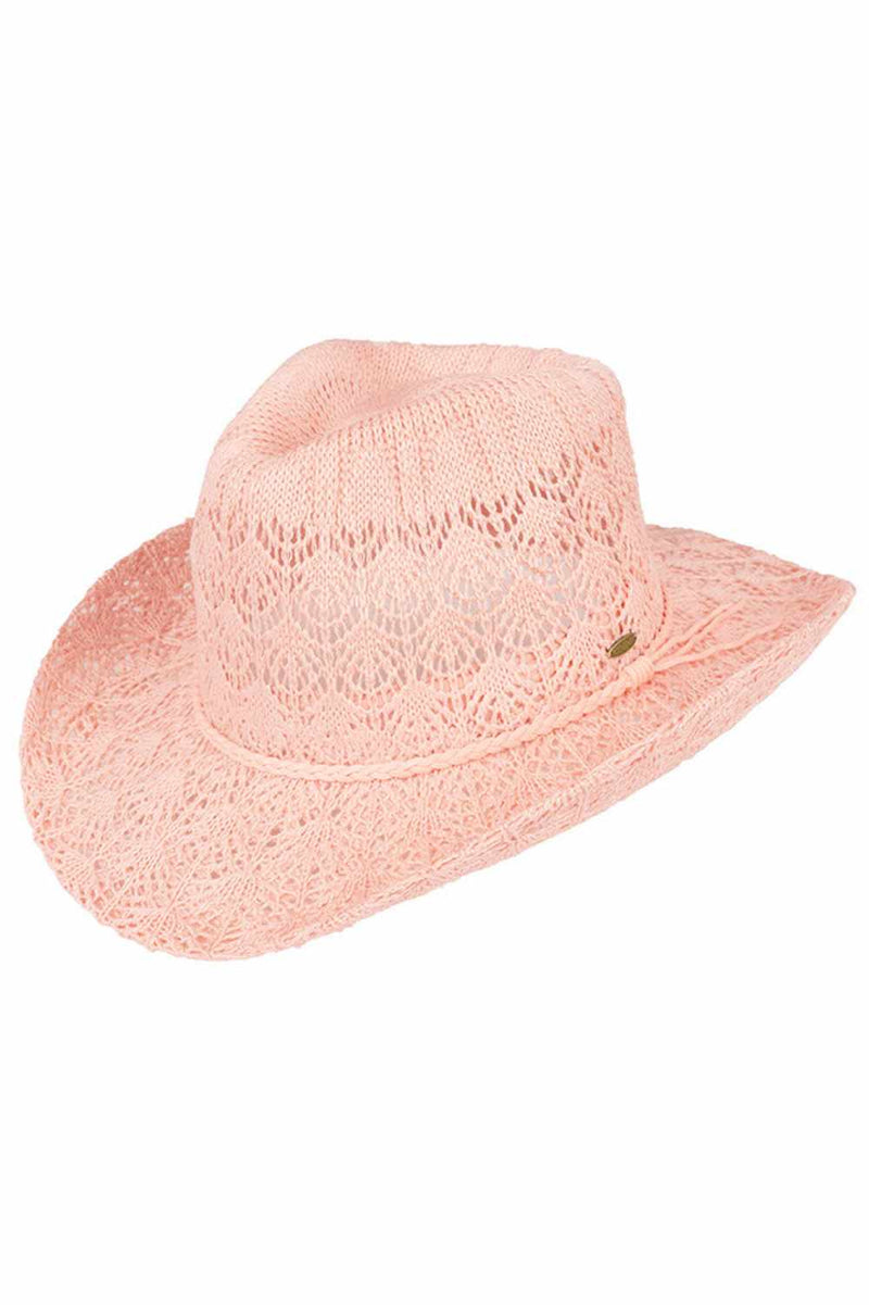 Women's Horseshoe Lace Knitting Cowboy Hat