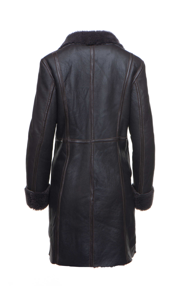 Women’s Shaunnas Buttoned 3/4 Length Shearling Coat