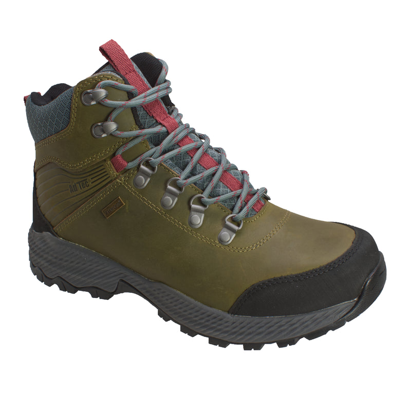 Men's 6" Crazy Horse Leather Waterproof Work Hiker — Olive