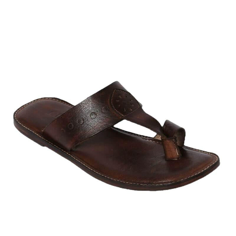 Kohlapuri Mens Leather Flip Flop Slippers – Inland Leather Co