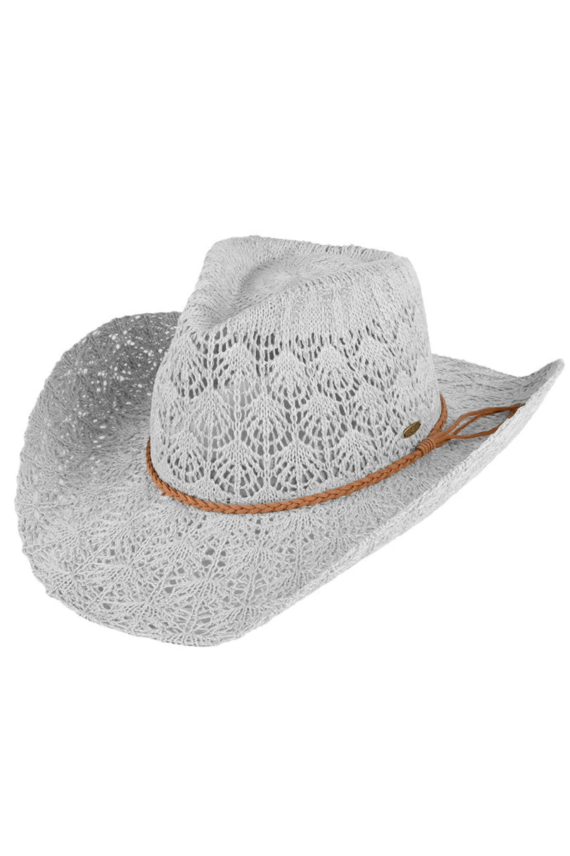 Women's Horseshoe Lace Knitting Cowboy Hat