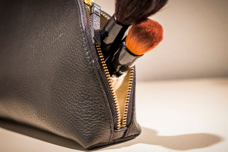 Genuine Pebble Leather Travel Case