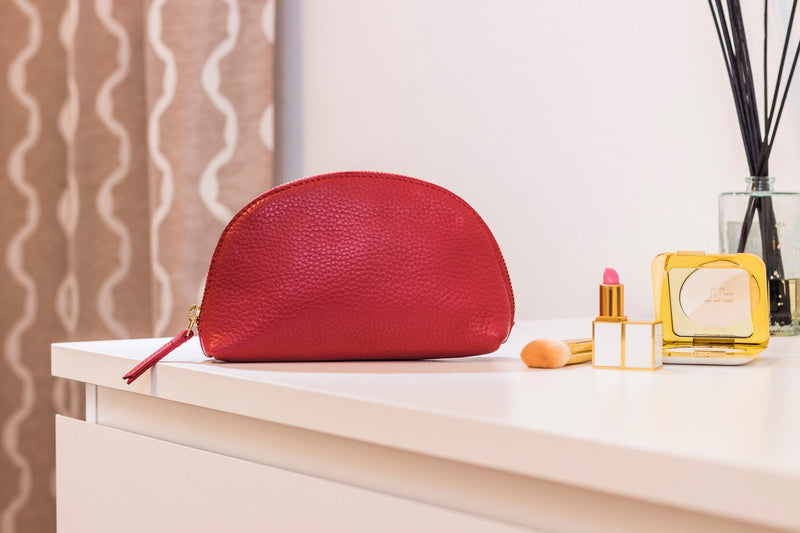 Genuine Pebble Leather Travel Case