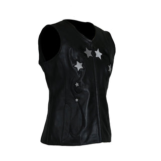 MKL - Charming Star Women's Leather Motorcycle Vest
