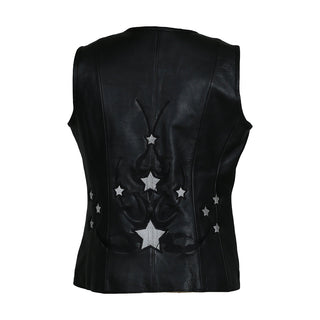 MKL - Charming Star Women's Leather Motorcycle Vest