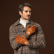 Marcello (brown) – Luxurious peccary driving gloves