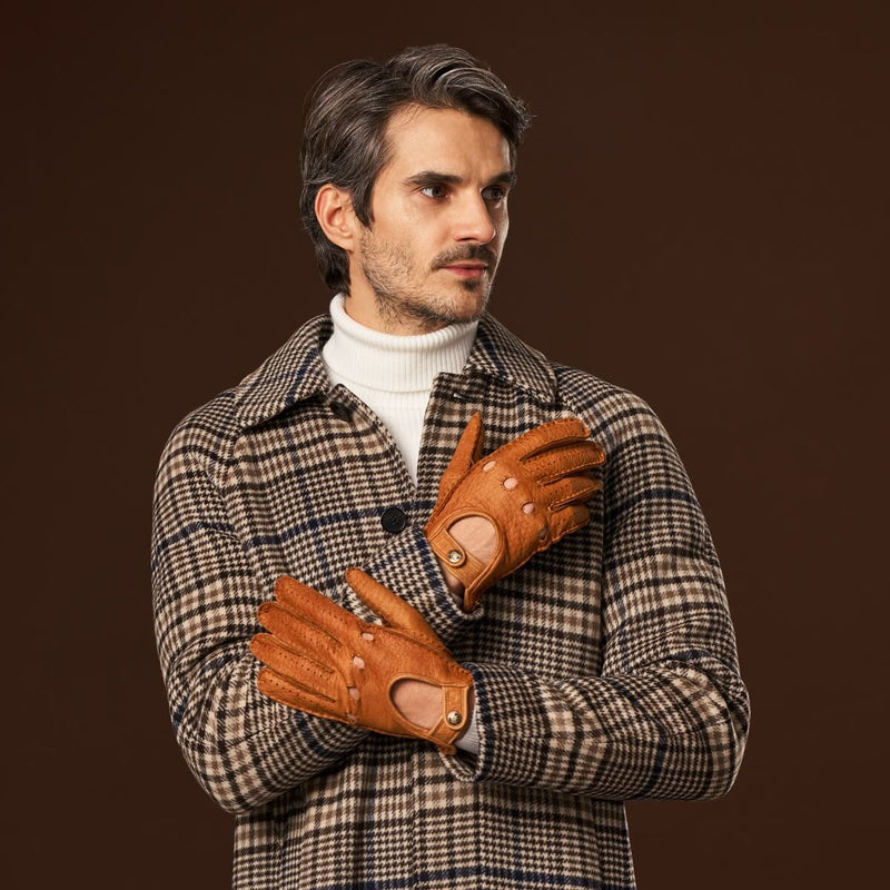 Marcello (brown) – Luxurious peccary driving gloves
