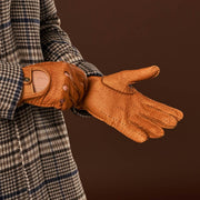 Marcello (brown) – Luxurious peccary driving gloves