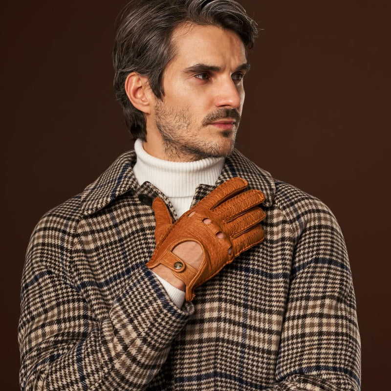 Marcello (brown) – Luxurious peccary driving gloves