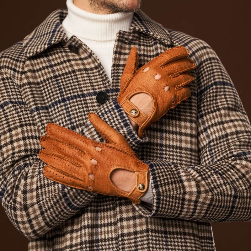 Marcello (brown) – Luxurious peccary driving gloves