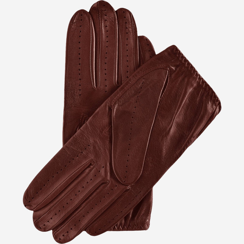 Mario (brown) - Lambskin leather driving gloves