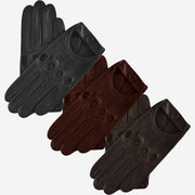 Mario (brown) - Lambskin leather driving gloves