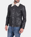 Harry Men’s Fur Collar Leather Jacket Black