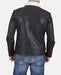 Harry Men’s Fur Collar Leather Jacket Black