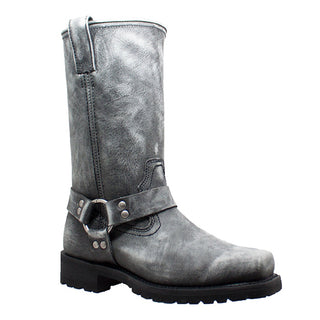 Men's 13" Stonewash Harness Black Leather Boots