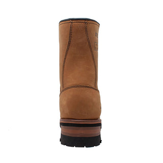 Men's 9" Brown Waterproof Steel Toe Logger Leather Boots