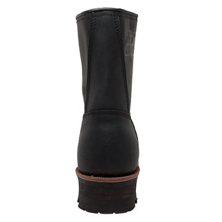 Men's 9" Waterproof Steel Toe Logger Black Leather Boots