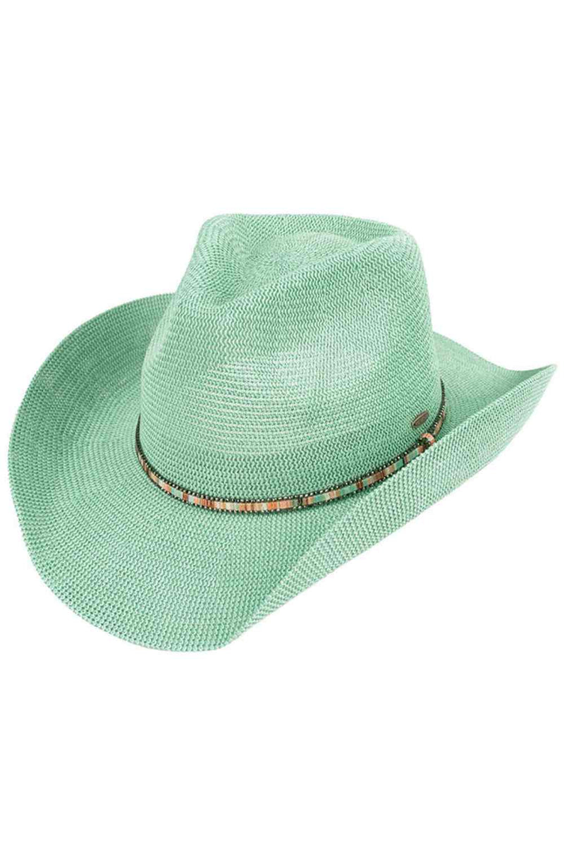 Multicolored Trim Band Knitted Cowboy Hat