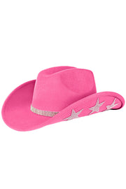 American Flag Star Stone Vegan Felt Cowboy Hat