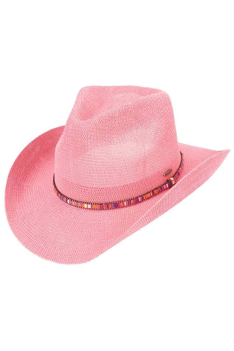 Multicolored Trim Band Knitted Cowboy Hat