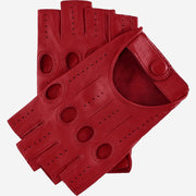 Rossana (red) - fingerless lambskin leather driving gloves