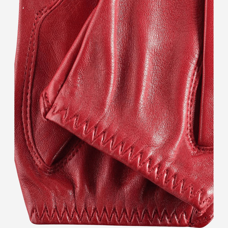 Rossana (red) - fingerless lambskin leather driving gloves