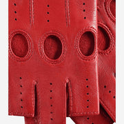 Rossana (red) - fingerless lambskin leather driving gloves